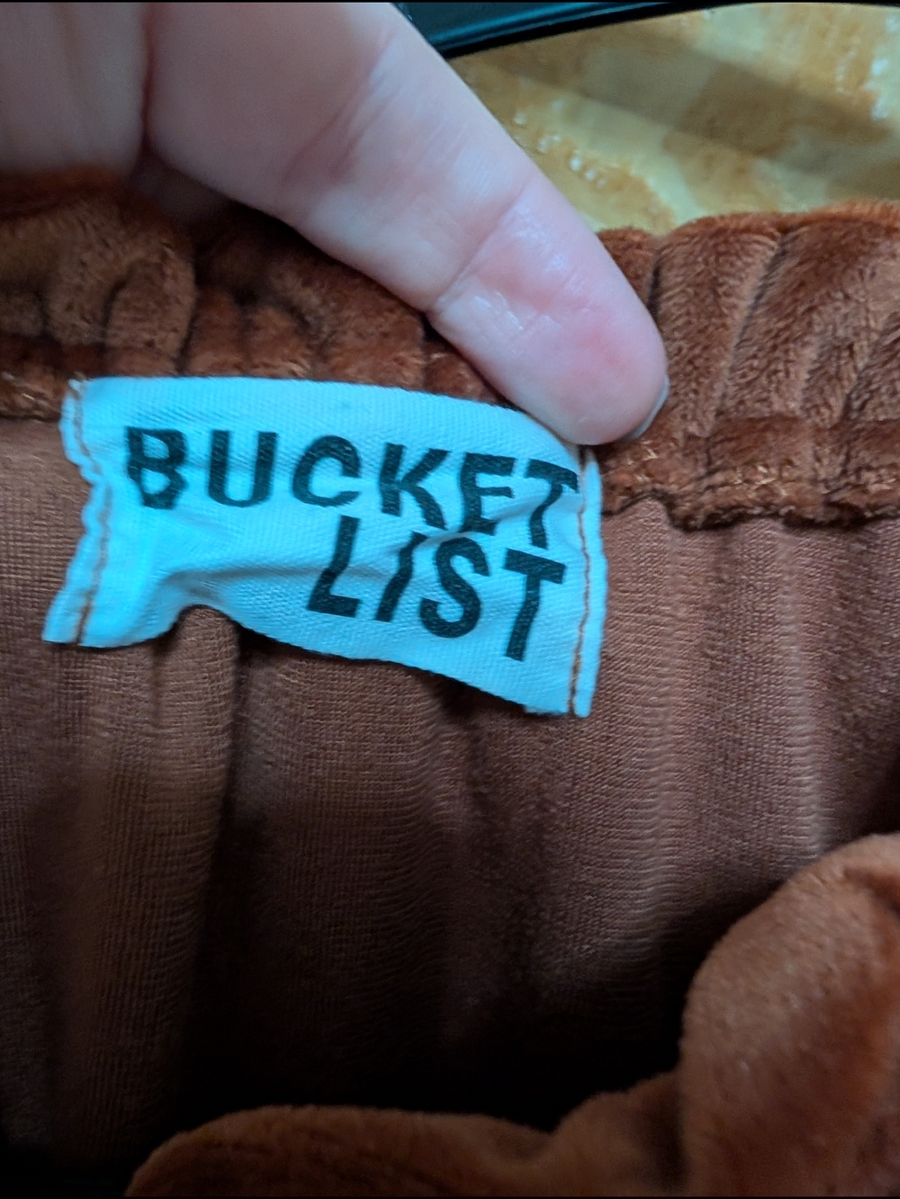 BUCKETLIST Rust Brown Velvet Short Sleeve Blouse - Picture 3 of 3